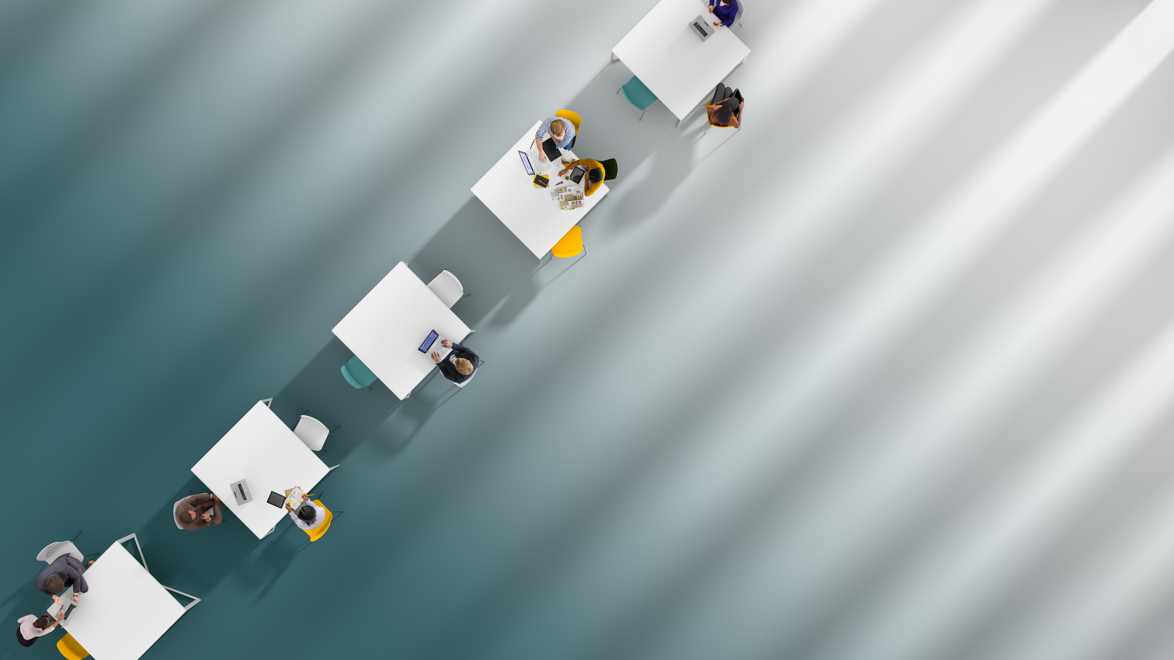 Overhead View Of People Working